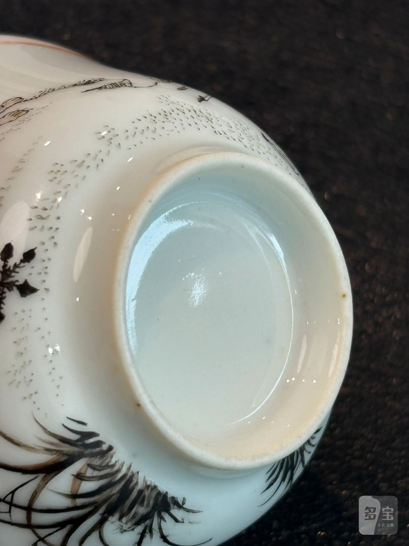 清雍正 墨彩虎纹小杯 - 图2